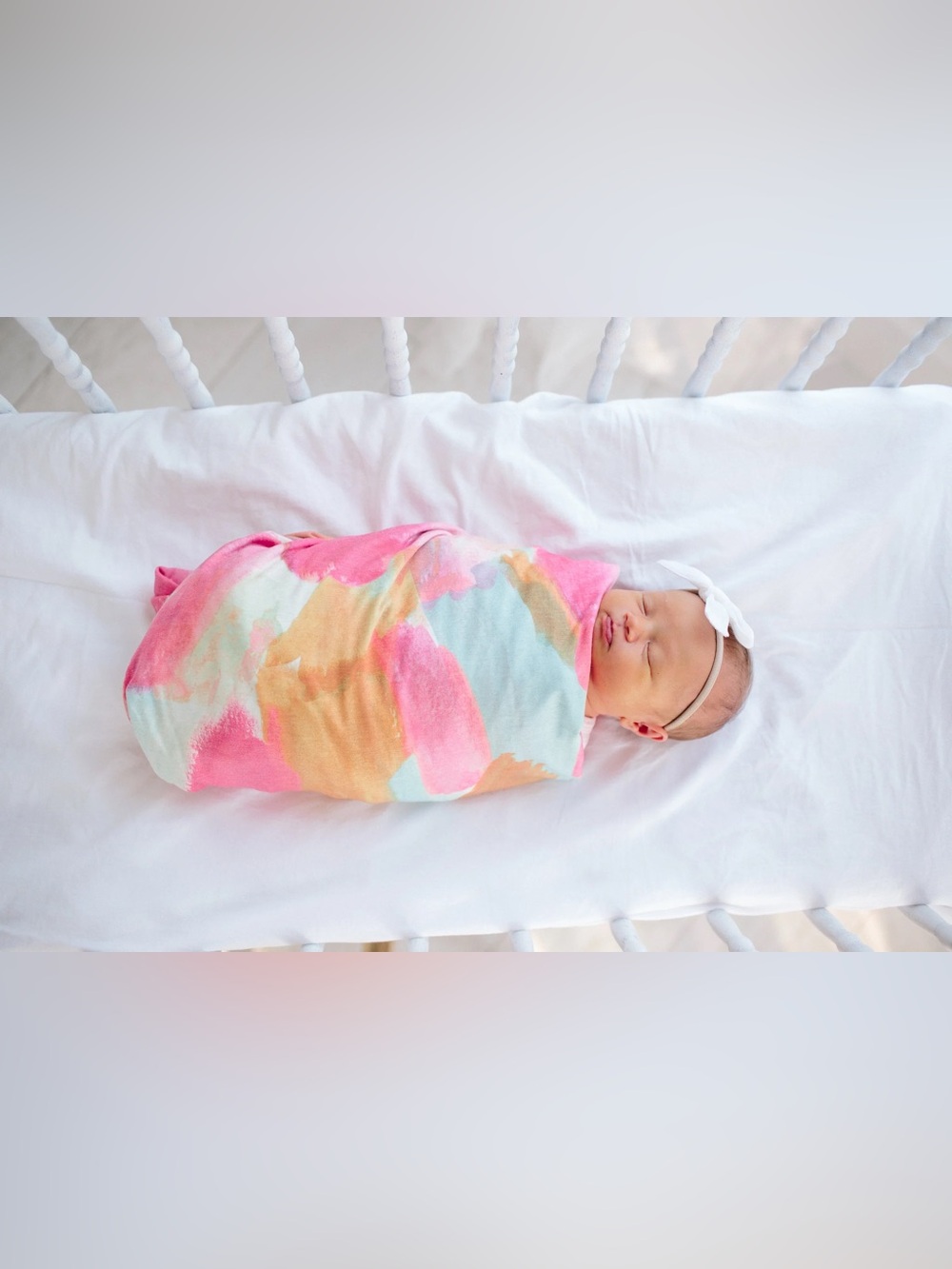 Copper Pearl Large Premium Knit Swaddle Baby Blanket Monet Pink Colorful New